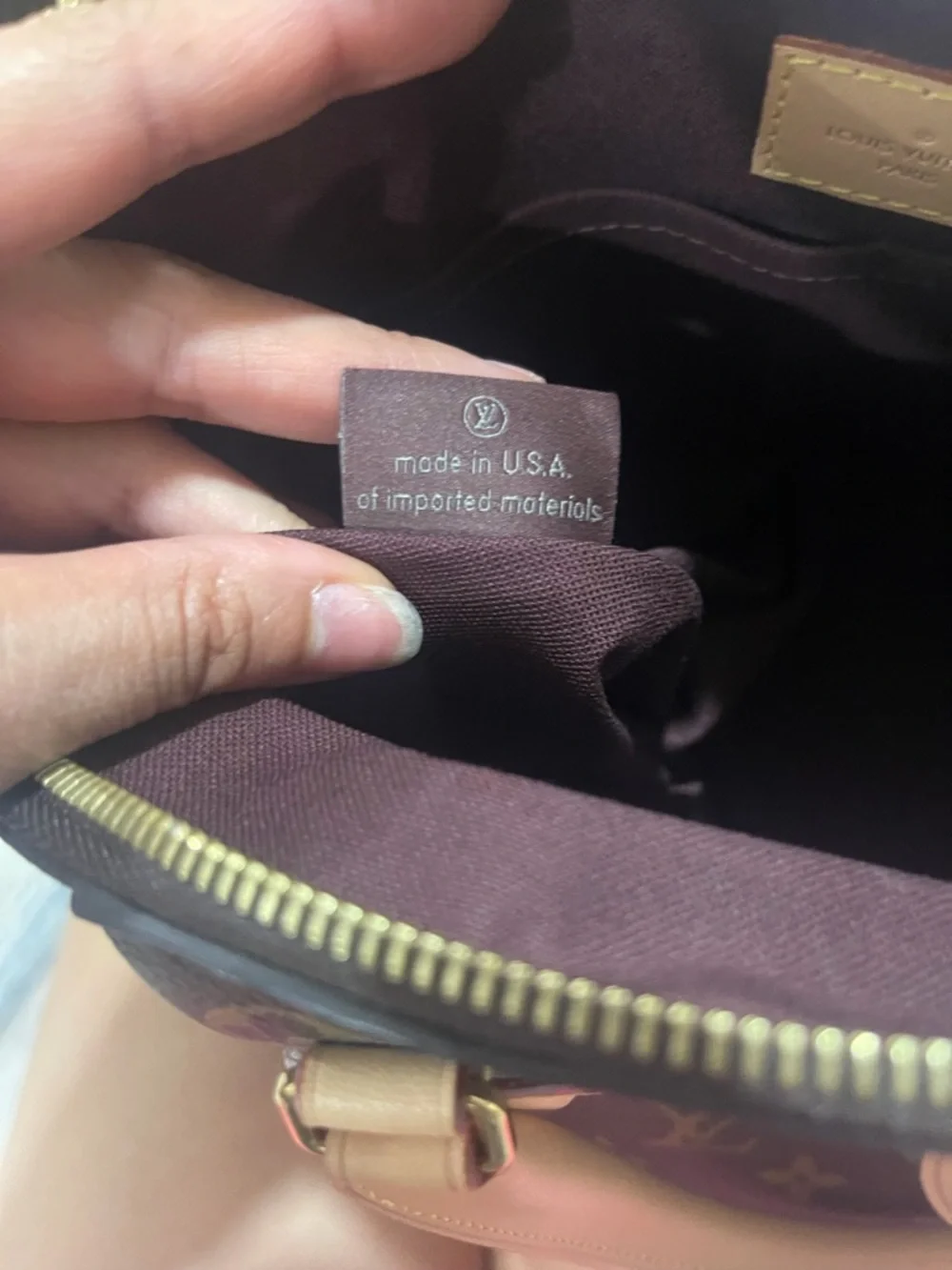 Louis Vuitton Brown Monogram Canvas Satchel with Natural Leather Handles - Picture 6 of 12